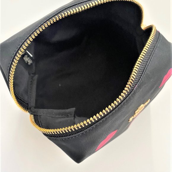 $98 Coach Small Nylon Boxy Cosmetic Case Pink Lips - Picture 5 of 6